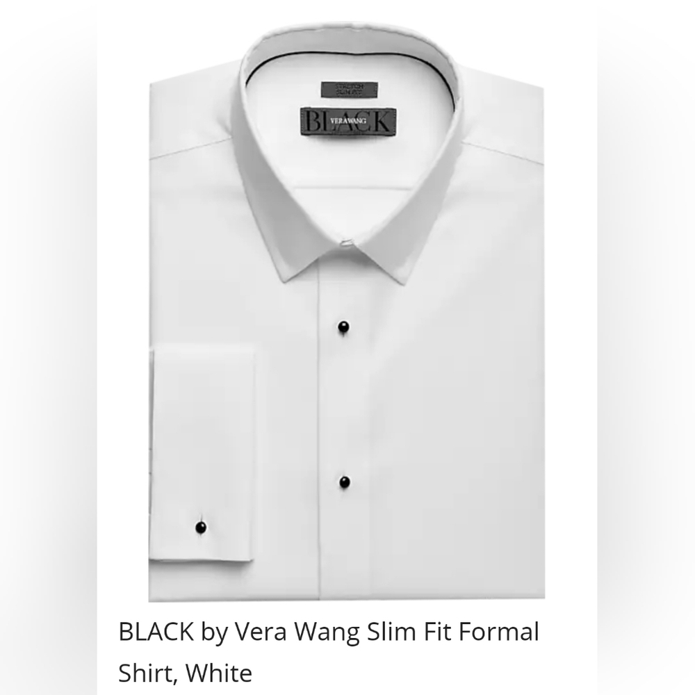Vera Wang Black Dress Shirt, easy care slim fit, BRAND NEW.